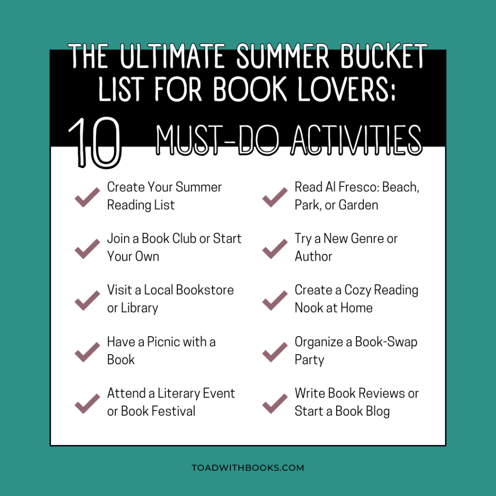 The Ultimate Summer Bucket List for Book Lovers: 10 Must-Do&nbsp;Activities